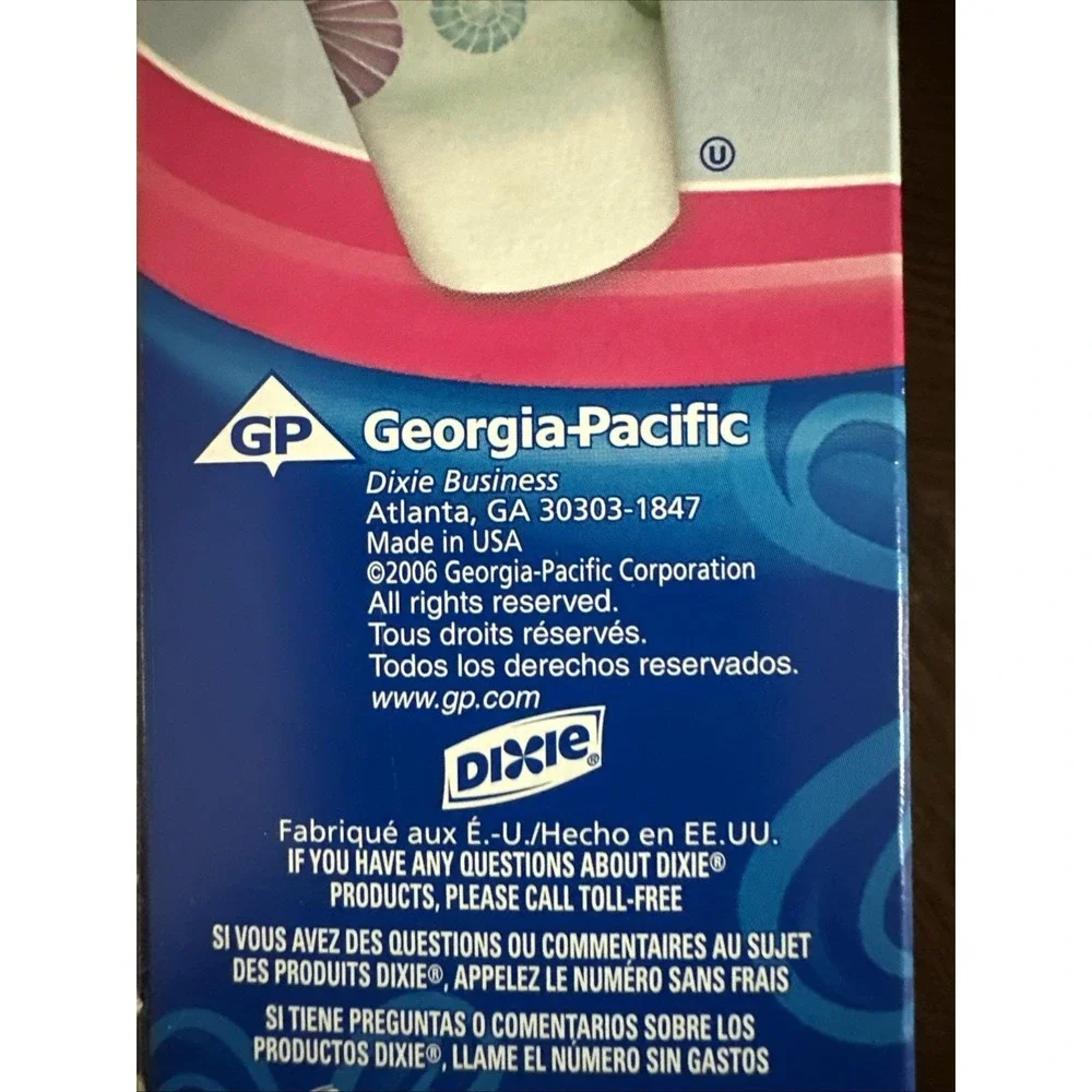 DIXIE 3 oz Bathroom Cups 150 Ct pastel sea shells vintage 2006 Open Box